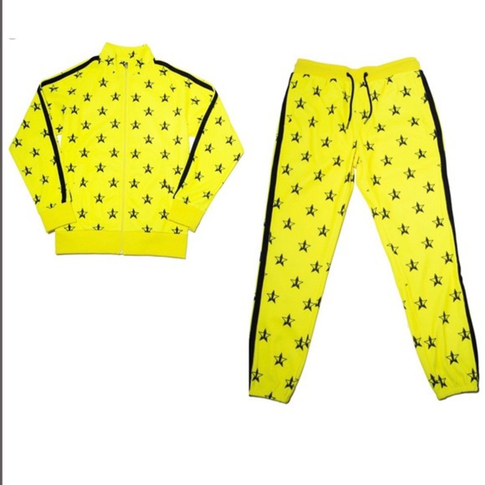 ⭐️ JEFFREE STAR neon yellow track suit ⭐️